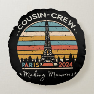 Paris France Making Memories 2024 Round Cushion