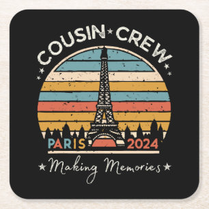 Paris France Making Memories 2024 Square Paper Coaster