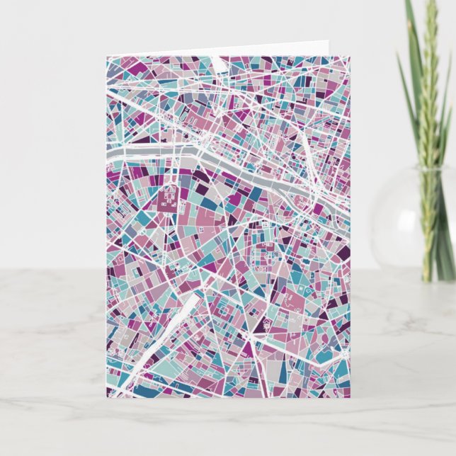 Paris France Map Card (Front)