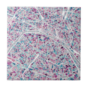 Paris France Map Ceramic Tile