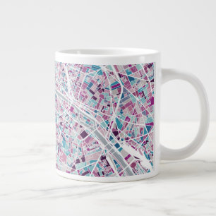 Paris France Map Large Coffee Mug