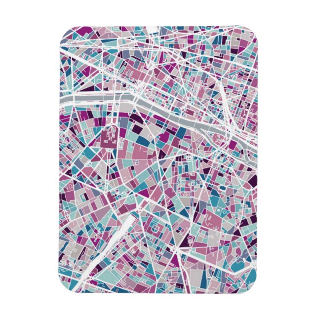 Paris France Map Magnet (Vertical)