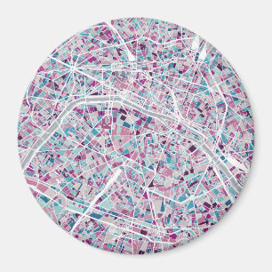 Paris France Map Magnet