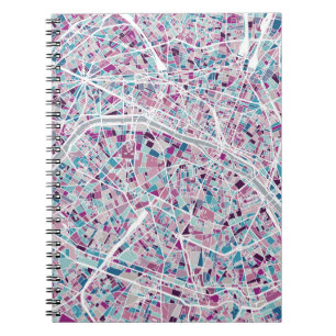 Paris France Map Notebook