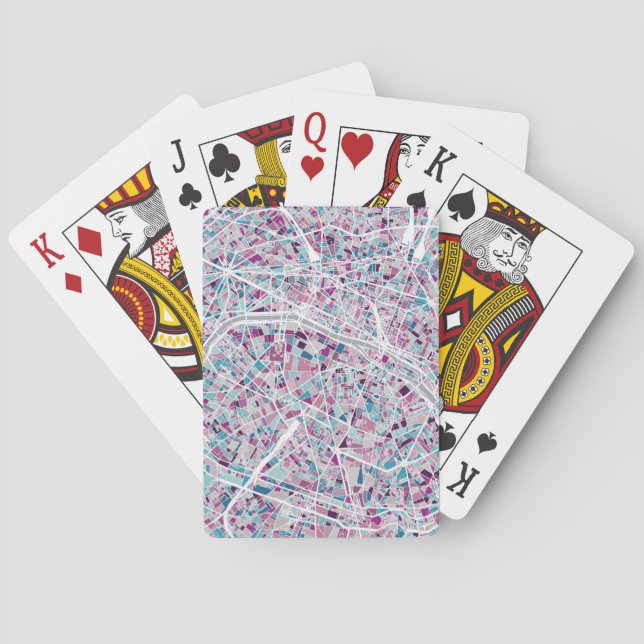 Paris France Map Playing Cards (Back)