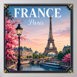 🗼 Paris France Memory From Eiffel Tower Trip 🗼 Poster