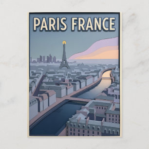 Paris France Paper Cut-Out Art Postcard