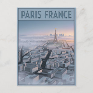 Paris France Paper Cut-Out Art Postcard