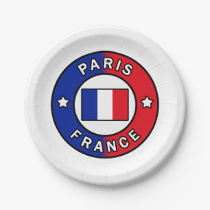 Paris France Paper Plate