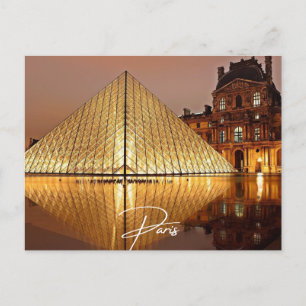 Paris France Postcard, the Louvre Invitation Postcard