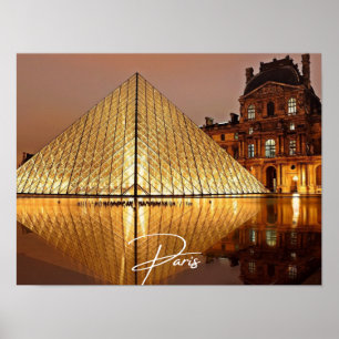 Paris France Postcard, the Louvre Poster