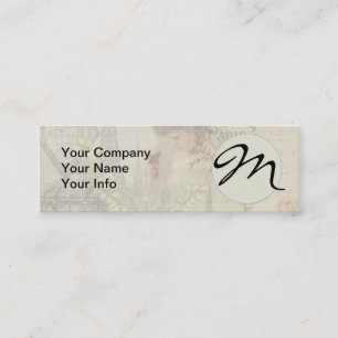 Paris France Pretty Girl Eiffel Mini Business Card