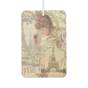 Paris France Pretty Girl Soft Eiffel Car Air Freshener