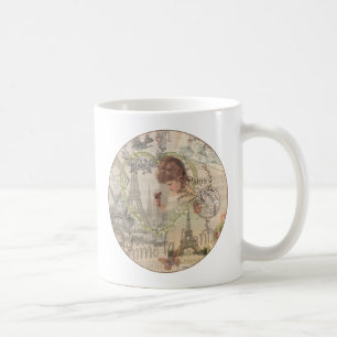 Paris France Pretty Girl Soft Eiffel Coffee Mug