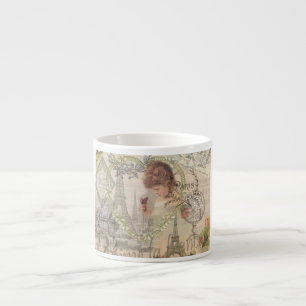 Paris France Pretty Girl Soft Eiffel Espresso Cup