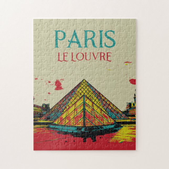 Paris France Pyramid of the Louvre Jigsaw Puzzle (Vertical)