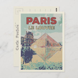 Paris France Pyramid of the Louvre Postcard