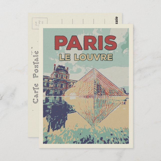 Paris France Pyramid of the Louvre Postcard (Front/Back)