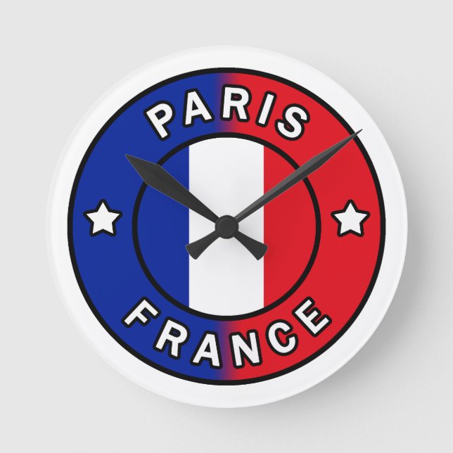 Paris France Round Clock (Front)