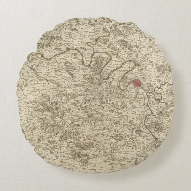 Paris France Round Cushion (Front)