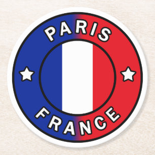 Paris France Round Paper Coaster