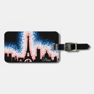 Paris France Silhouette Luggage Tag