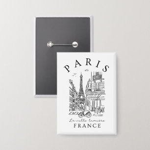 Paris France – Sketch with Eiffel Tower & Café