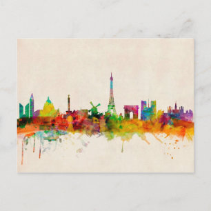 Paris France Skyline Cityscape Postcard