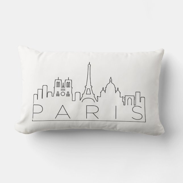 Paris, France Skyline Lumbar Cushion (Front)