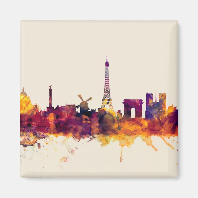 Paris France Skyline Magnet (Front)