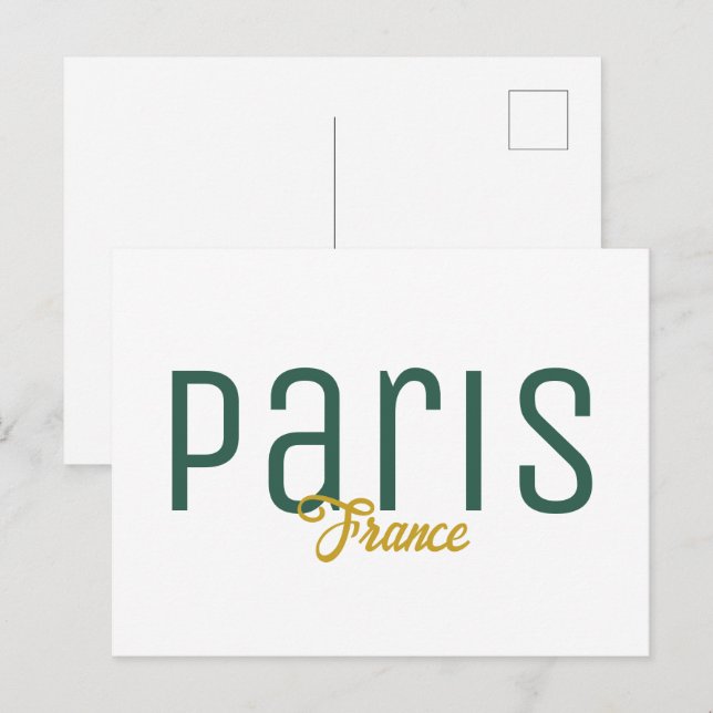 Paris, France Souvenir Postcard (Front/Back)