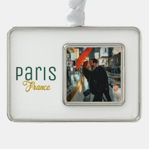 Paris, France Souvenir Silver Plated Framed Ornament