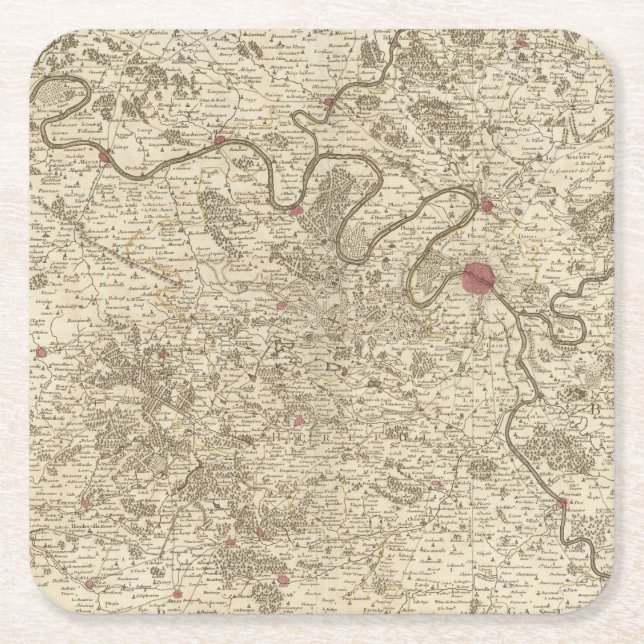 Paris France Square Paper Coaster (Front)