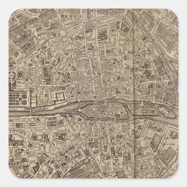 Paris France Square Sticker (Front)