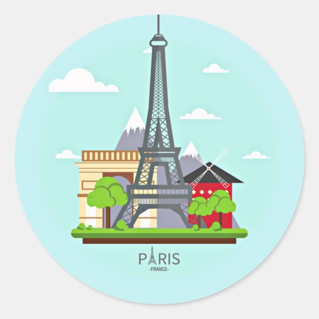 Paris, France Sticker Sheet (Front)