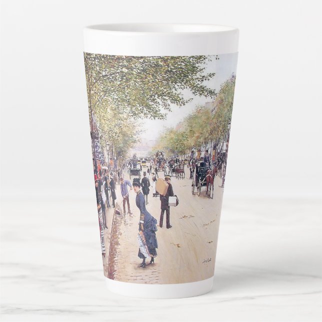 Paris France Street Scene Europe Latte Mug (Front)
