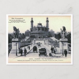 Paris France, The Trocadero, Vintage Style Postcard