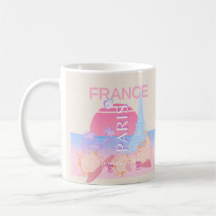 Paris, France, Travel Art, Preppy, Pastel Coffee Mug