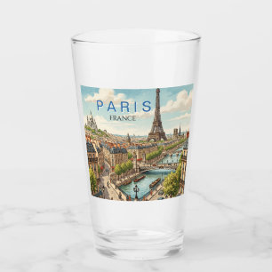 Paris France Travel Art Vintage Glass