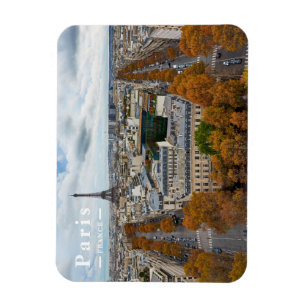 Paris France Travel Eiffel Tower Golden Autumn Magnet