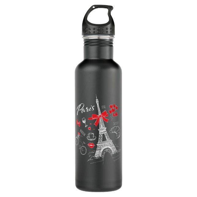 Paris France Travel France Eiffel Tower 710 Ml Water Bottle (Front)