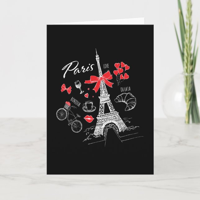 Paris France Travel France Eiffel Tower Card (Front)