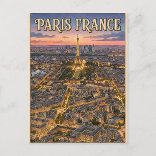 Paris France Travel Postcard