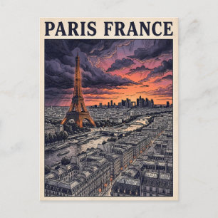 Paris France Travel Postcard