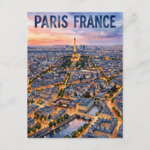 Paris France Travel Postcard