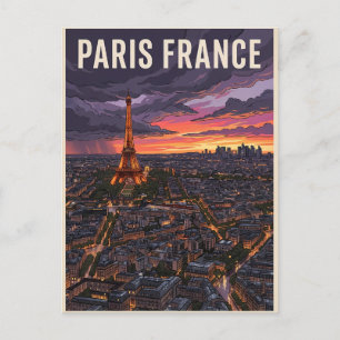 Paris France Travel Postcard