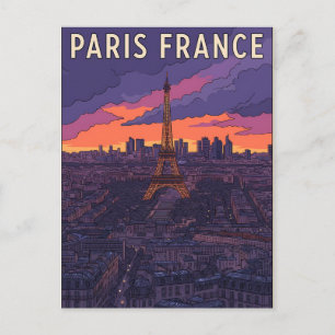 Paris France Travel Postcard