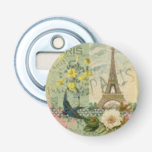 Paris France Travel Vintage Antique Art Painting Bottle Opener