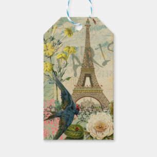 Paris France Travel Vintage Antique Art Painting Gift Tags