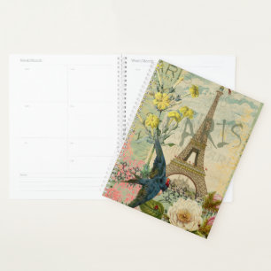 Paris France Travel Vintage Antique Art Painting Planner